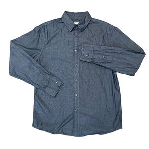 Tre Vero III Men's Long-sleeved Button-up Shirt Size Medium Navy Blue‎